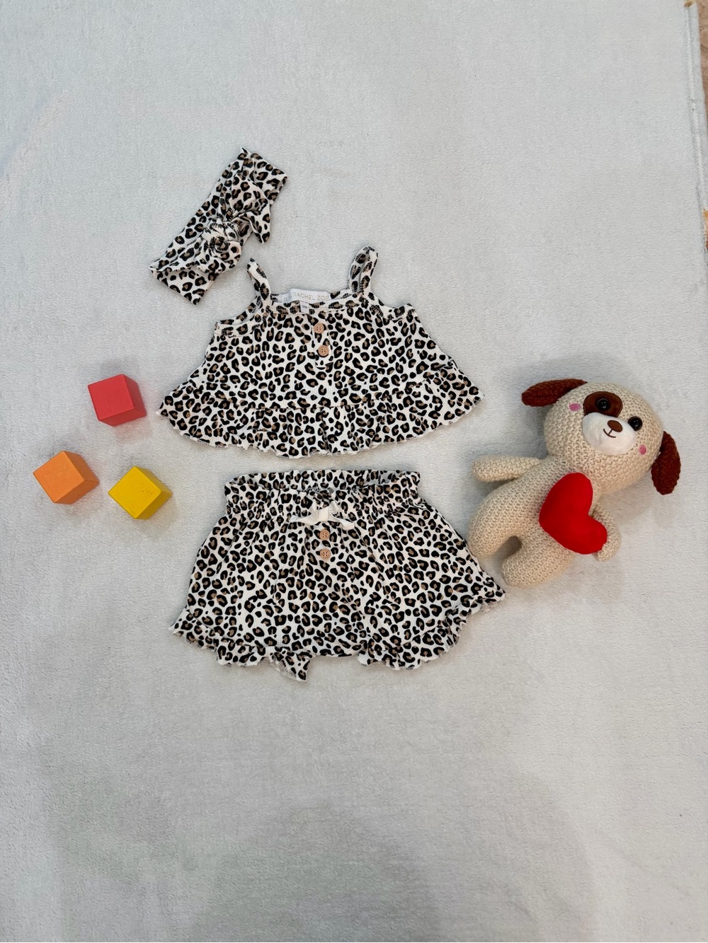 Rachel Zoe Black & White Leopard Print Tank and Shorts Set